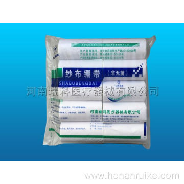 Disposable white medical gauze bandage